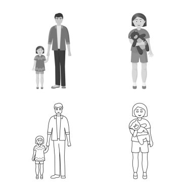 Karakter ve avatar sembolü yalıtılmış nesne. Karakter ve portre hisse senedi vektör çizim topluluğu.