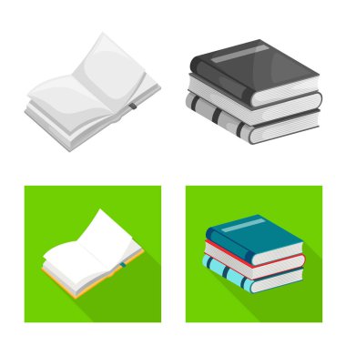 Eğitim ve kapak logo vektör tasarımı. Eğitim ve web için kitapçı hisse senedi simgesi.