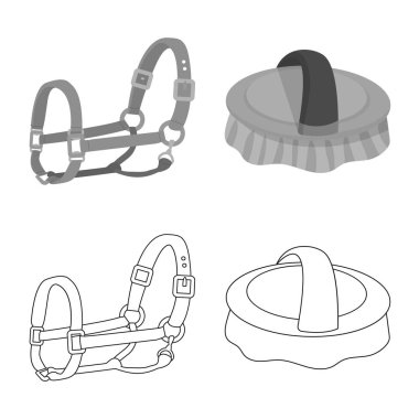 Ekipman ve Binicilik sembolü yalıtılmış nesne. Ekipman ve rekabet stok vektör çizim topluluğu.