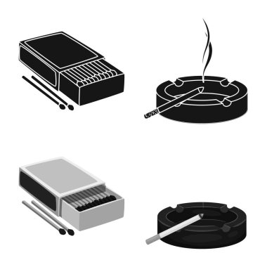 Çöp ve dur işareti vektör Illustration. Hisse senedi için çöp ve alışkanlık vektör simge topluluğu.