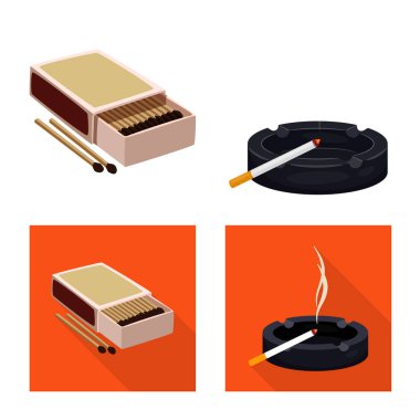 Çöp yalıtılmış nesne ve durdurmak logo. Çöp ve alışkanlık hisse senedi vektör çizim seti.