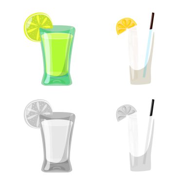 Kafe ve Latin işareti vektör tasarımı. Kafe ve hisse senedi için ulusal vektör simge kümesi.