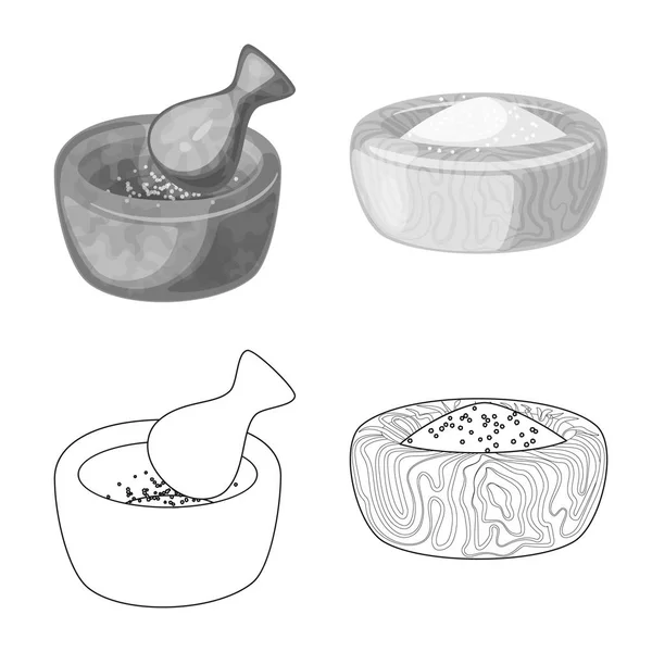 Illustrazione vettoriale della cucina e del logo marino. Set di cottura e cottura simbolo stock per il web . — Vettoriale Stock