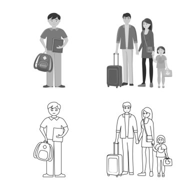 Karakter ve avatar logo vektör tasarımı. Karakter ve portre hisse senedi simgesi için web topluluğu.