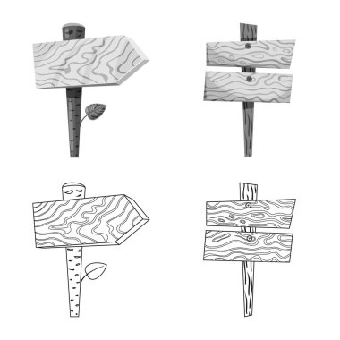 Ham izole nesnesini ve orman işareti. Parke hisse senedi vektör çizim ve ham kümesi.