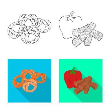 Tat ve daiç logo yalıtılmış nesne. Tat ve web için organik hisse senedi simgesi toplama.