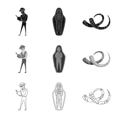 Hikaye ve öğeleri simge vektör Illustration. Hikaye ve öznitelikleri koleksiyonu stok web simgesi.