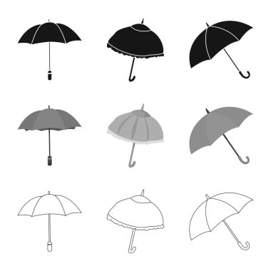 Yalıtılmış nesne koruma ve kapalı sembolü. Koruma ve web için yağmurlu hisse senedi simgesi toplama.