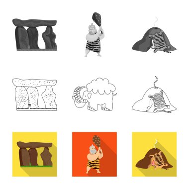 Evrim ve tarih öncesi işareti vektör Illustration. Evrim ve geliştirme hisse senedi vektör çizim topluluğu.