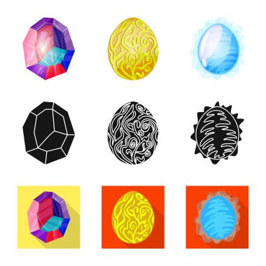 Hayvan ve tarih öncesi simge vektör tasarımı. Hayvan ve sevimli hazır vektör çizim seti.