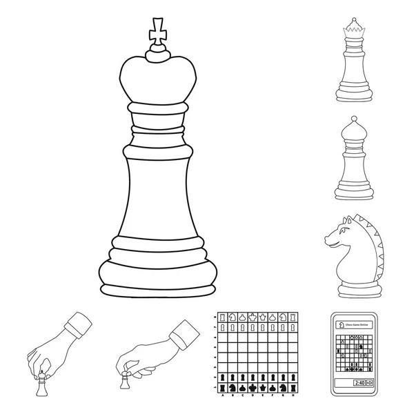Vektor-Illustration von Stück und Strategie-Symbol. Sammlung von Stück- und Spielvektorsymbolen für Aktien. — Stockvektor