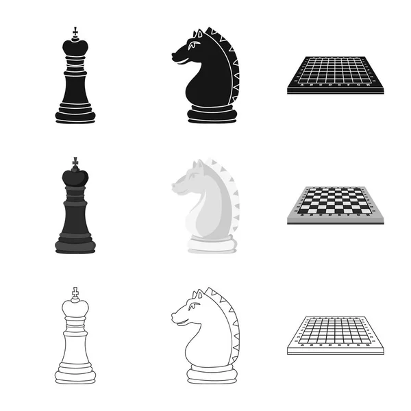 Vector design of checkmate and thin logo. Set of checkmate and target stock vector illustration. — Stock Vector