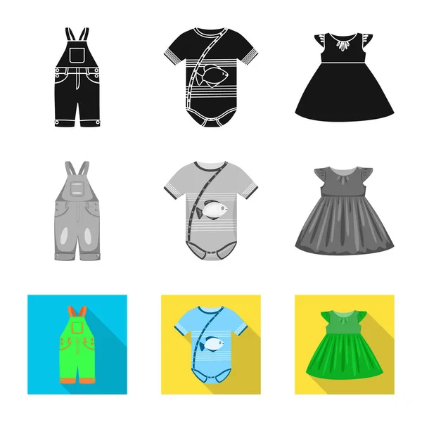 Векторный дизайн моды и логотипа одежды. Коллекция векторных икон моды и хлопка для складе . — стоковый вектор