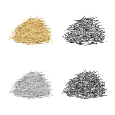 Bagasse ve ham logo izole nesne. Bagasse ve atık stok vektör illüstrasyon seti.
