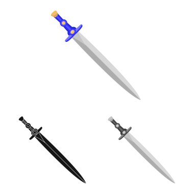 İzole işareti oyun ve zırh nesne. Oyun kümesi ve hisse senedi için bıçak vektör simgesi.