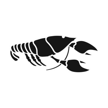 Istakoz ve kırmızı logo izole nesne. Web için ıstakoz ve taze stok sembolü Koleksiyonu.