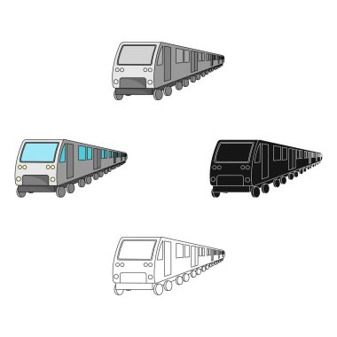 Tren, çizgi filmdeki tek ikon, siyah tarzı. Tren, vektör sembolü stok illüstrasyon web.