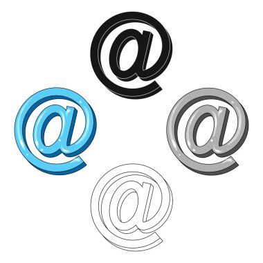 E-posta simgesi. Karikatür posta ve postacı tek simge, siyah tarzı vektör sembolü stok illüstrasyon web.