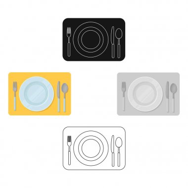 Karikatür, beyaz arka plan üzerinde izole siyah tarzı hizmet tablo simgesi. Dinlenme ve seyahat sembolü stok vektör illüstrasyon.