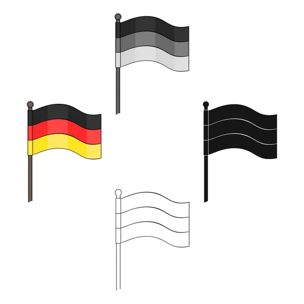 Vlag, één pictogram in Cartoon, zwarte stijl. Vlag vector symbool voorraad illustratie Web. — Stockvector