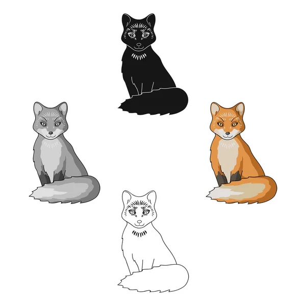 Fox.Animals vermelho único ícone em desenhos animados, estilo preto símbolo vetorial ilustração web . — Vetor de Stock