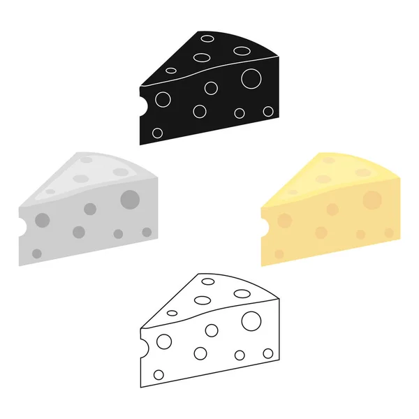 チーズアイコン漫画、黒。大きなミルク漫画からシングルバイオ、エコ、有機製品アイコン、黒. — ストックベクタ