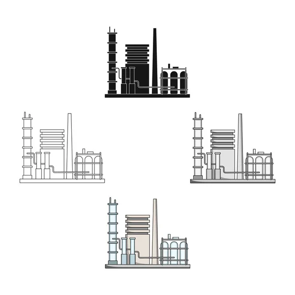 Refinery.Oil 단일 아이콘 만화, 블랙 스타일 벡터 기호 스톡 일러스트 웹. — 스톡 벡터