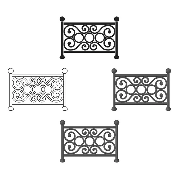 Fence icon in cartoon, black style isolated on white background. Векторная иллюстрация символов парка . — стоковый вектор