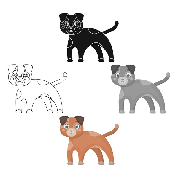 Cão único ícone em desenhos animados, estilo preto.Cão, vetor símbolo estoque ilustração web . —  Vetores de Stock