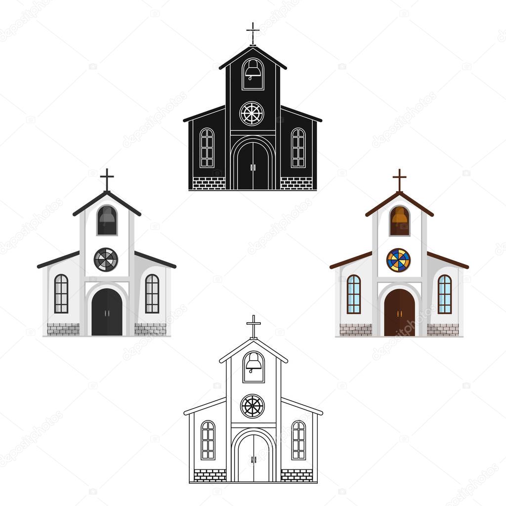 Church in which the bride and groom conduct a rite before the wedding.Wedding single icon in cartoon,black style vector symbol stock illustration.