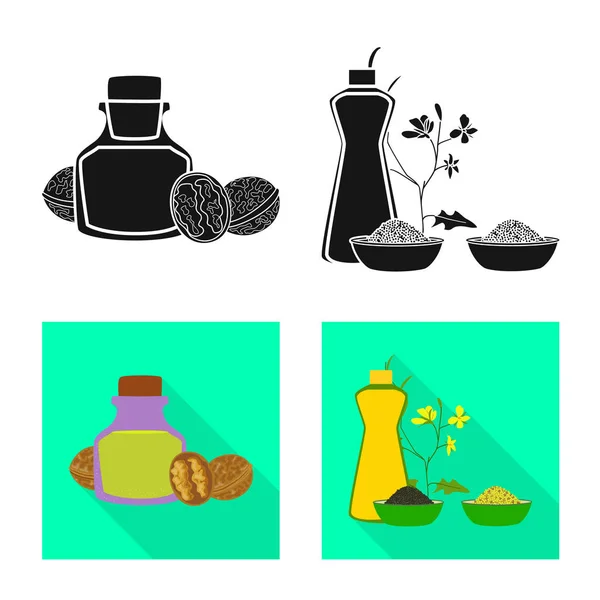 Illustration vectorielle du symbole sain et végétal. Ensemble d'icône vectorielle saine et agricole pour le stock . — Image vectorielle