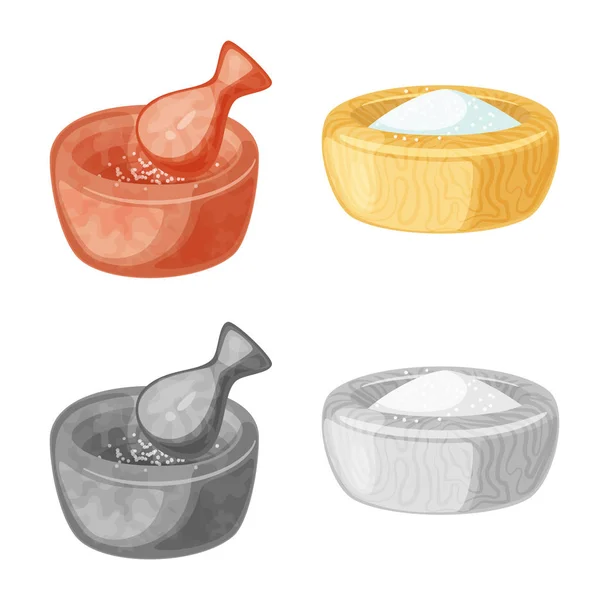 Design vettoriale della cucina e del simbolo del mare. Set di icone vettoriali di cottura e cottura per brodo . — Vettoriale Stock