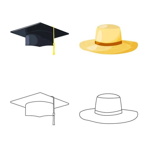 कपडे आणि टोपी चिन्ह वेगळे ऑब्जेक्ट. वेबसाठी कपडे आणि बेरेट स्टॉक प्रतीक सेट . — स्टॉक व्हेक्टर