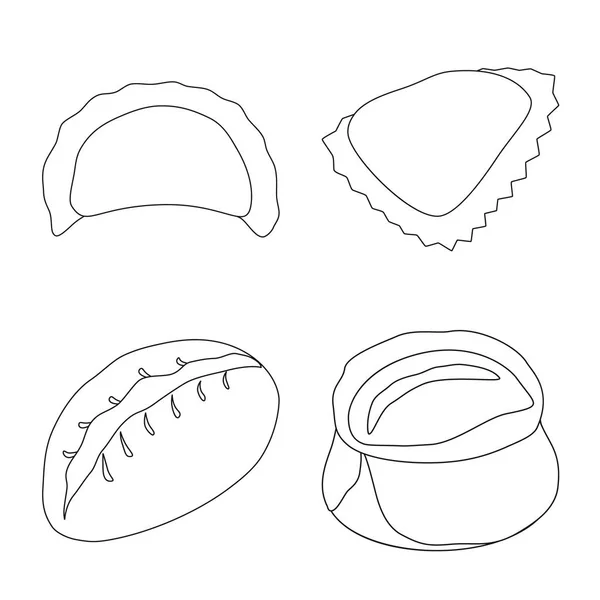 Ilustração vetorial do sinal de comida e prato. Coleta de comida e cozimento símbolo de estoque de web . — Vetor de Stock