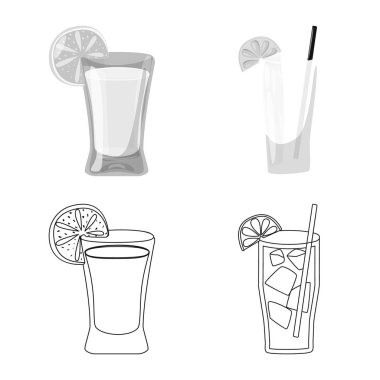 Kafe ve Latin logo vektör çizimi. Kafe ve ulusal hisse senedi vektör çizim.