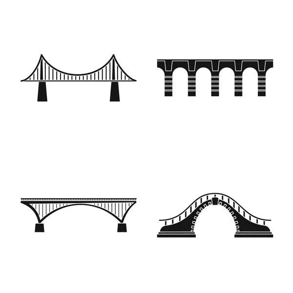 Vector design of construct and side sign. Set of construct and bridge stock vector illustration. — Stock Vector