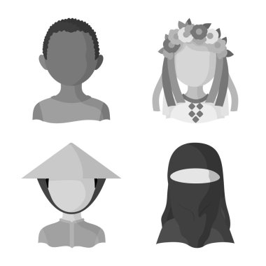 İnsan ve kültür sembolü yalıtılmış nesne. Kişi ve yarış hisse senedi vektör çizim topluluğu.