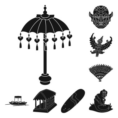 Vektör tasarımı ve geleneksel sembol. Set ve bali stok vektör illüstrasyon.