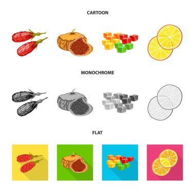 Gıda ve ham işareti vektör tasarımı. Gıda kümesi ve hisse senedi için doğa vektör simgesi.