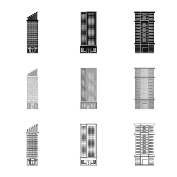 Vektor-Design von Stadt- und Ortsschild. Sammlung kommunaler und nachlassbezogener Symbole für das Web. — Stockvektor