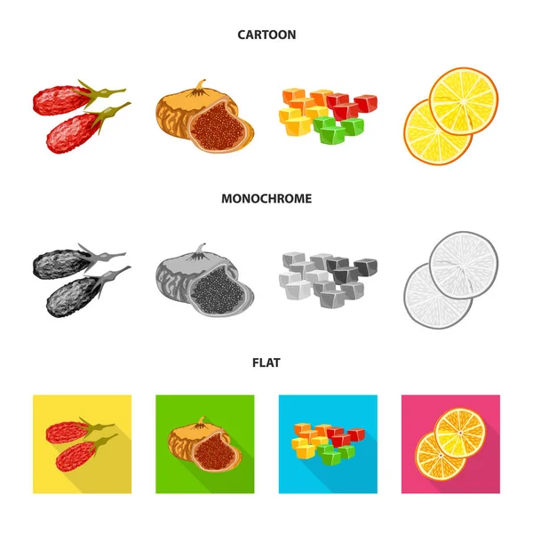 Vektorová design potravin a surovin znamení. Sada potravin a příroda vektorové ikony pro stock. — Stockový vektor
