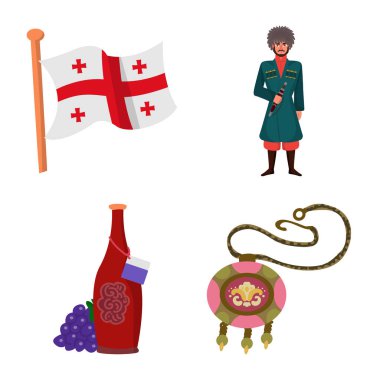 Kafkasya'nın vektör tasarımı ve gelenekleri işaretidir. Kafkasya seti ve web için öznitelikleri stok sembolü.