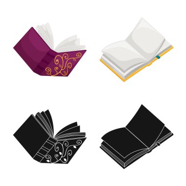 Eğitim ve kapak sembolü yalıtılmış nesne. Eğitim ve web için kitapçı hisse senedi simgesi.