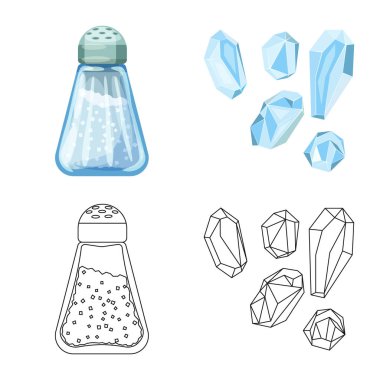 Yemek ve deniz simgesi yalıtılmış nesne. Yemek ve hisse senedi vektör çizim pişirme toplama.