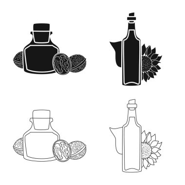 Sağlıklı ve sebze işareti vektör tasarımı. Tarım hisse senedi vektör çizim ve sağlıklı kümesi.