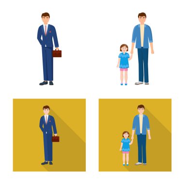 Karakter ve avatar simge vektör Illustration. Karakter ve portre hisse senedi vektör çizim seti.