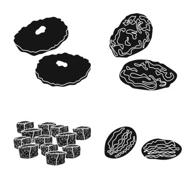 Vitamin ve doğa logosu izole nesne. Vitamin ve kurutulmuş stok vektör illüstrasyon koleksiyonu.