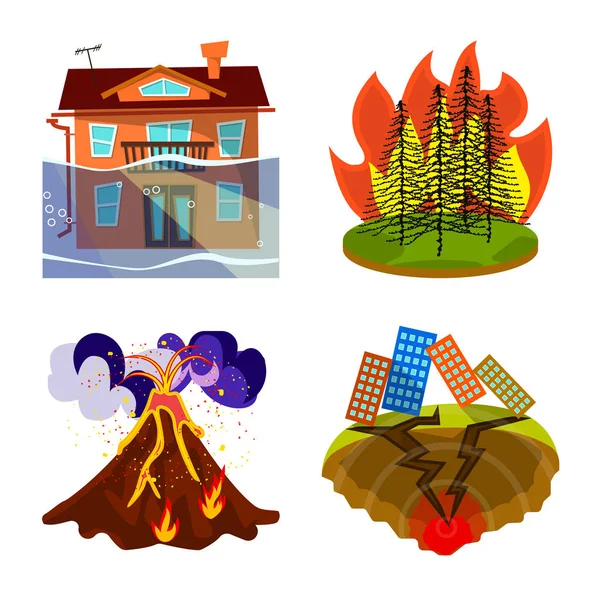 Tufan ve felaket işareti vektör Illustration. Tufan ve kıyamet vektör simgesini hissenin topluluğu.