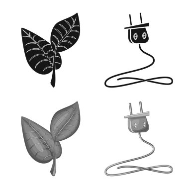 Yenilik ve teknoloji işareti tasarımı vektör. Yenilik ve doğa hisse senedi simgesi için web topluluğu.