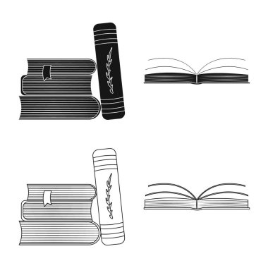 Eğitim ve kapak simgesi yalıtılmış nesne. Eğitim ve kitabevi hisse senedi vektör çizim koleksiyonu.